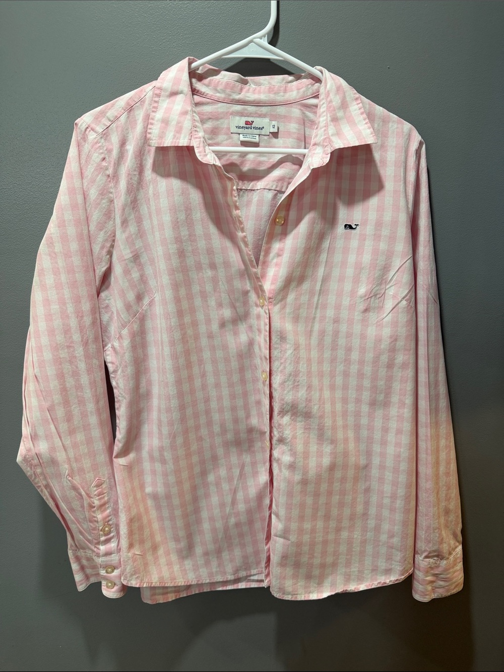 Vineyard Vines Women’s Pink Gingham Button-Down Shirt